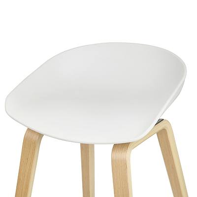 Set of 2 Wooden Backless Bar Stool - White - Free Shipping