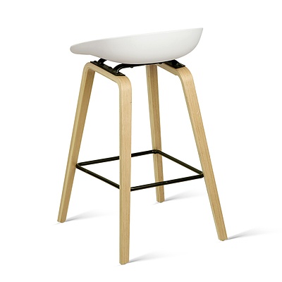 Set of 2 Wooden Backless Bar Stool - White - Free Shipping