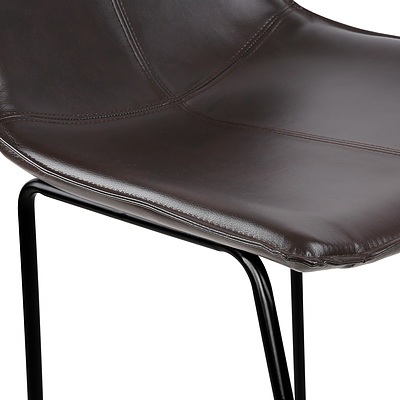 Set of 2 Bonded Leather Barstool - Black - Free Shipping