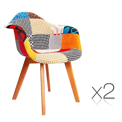 Set of 2 Replica Eames Armchairs Fabric - Brand New - Free Shipping