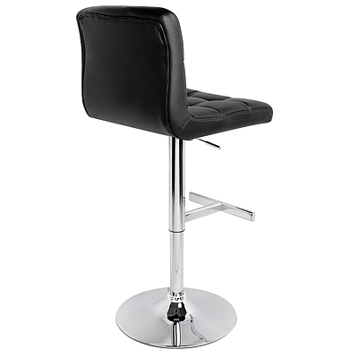 Set of 2 Swivel PU Leather Bar Stool - Black - Free Shipping