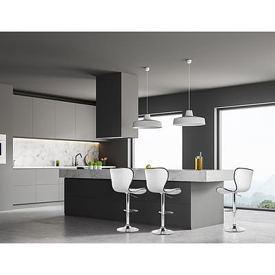 Set of 2 PU Leather Bar Stools - White - Brand New - Free Shipping