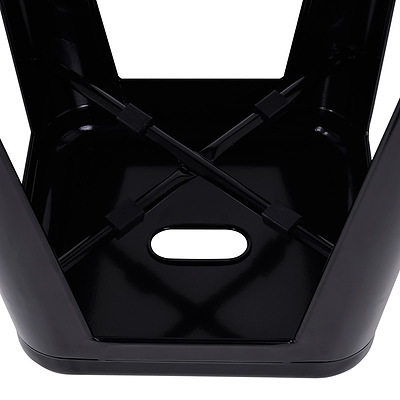 Set of 2 Steel Metal Backless Stool - Black - Free Shipping