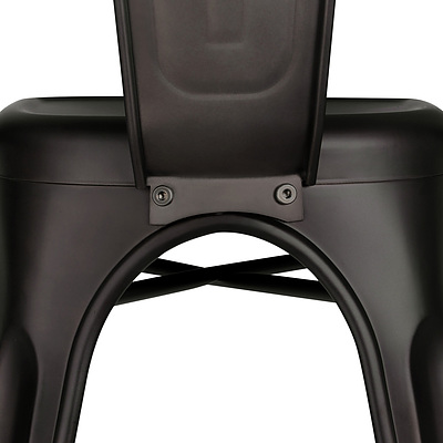 Set of 4 Metal Bar Stools - Gunmetal