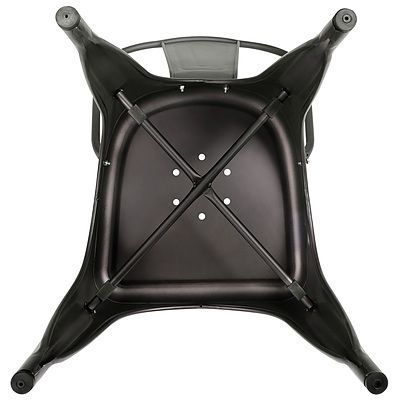 Set of 4 Metal Bar Stools - Gunmetal