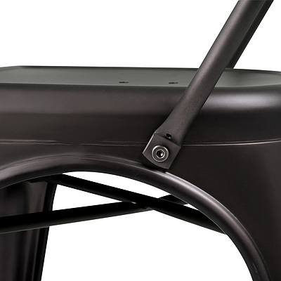 Set of 4 Metal Bar Stools - Gunmetal