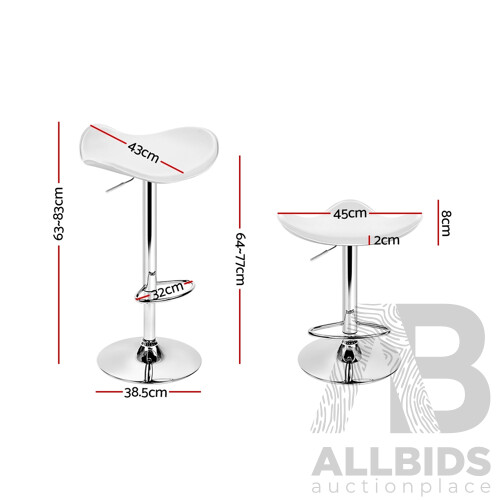 Set of 2 PU Leather Swivel Backless Bar Stool - White - Free Shipping - Brand New - Free Shipping