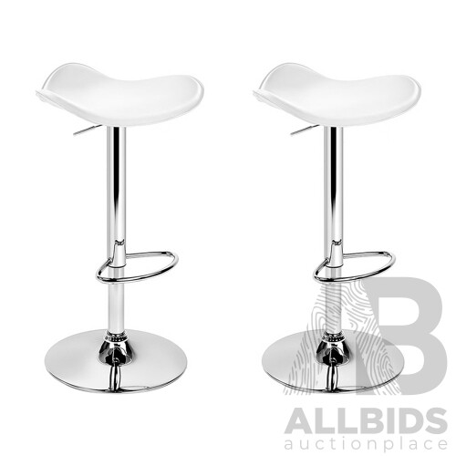 Set of 2 PU Leather Swivel Backless Bar Stool - White - Free Shipping - Brand New - Free Shipping