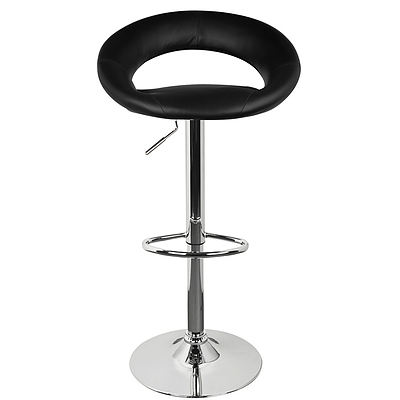 Set of 2 PU Leather Bar Stool - Black - Brand New - Free Shipping