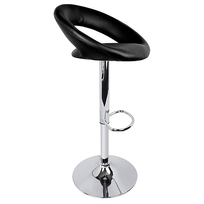 Set of 2 PU Leather Bar Stool - Black - Brand New - Free Shipping