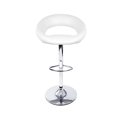 Set of 2 PU Leather Bar Stool - White - Brand New - Free Shipping