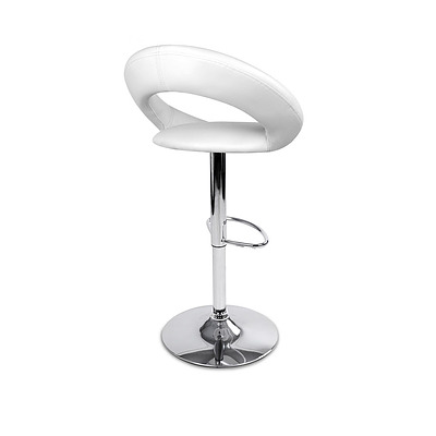 Set of 2 PU Leather Bar Stool - White - Brand New - Free Shipping