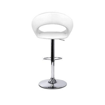 Set of 2 PU Leather Bar Stool - White - Brand New - Free Shipping