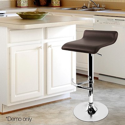 Set of 2 PVC Leather Kitchen Bar Stool Chocolate - Brand New - Free Shipping