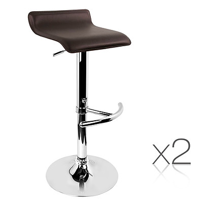 Set of 2 PVC Leather Kitchen Bar Stool Chocolate - Brand New - Free Shipping