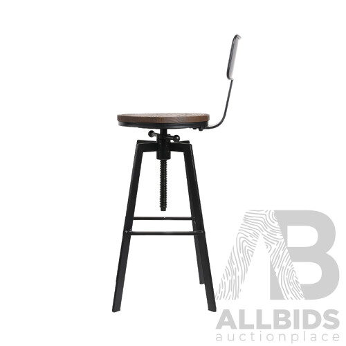 Rustic Industrial Metal Bar Stool - Free Shipping