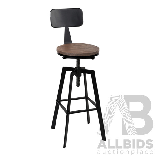 Rustic Industrial Metal Bar Stool - Free Shipping