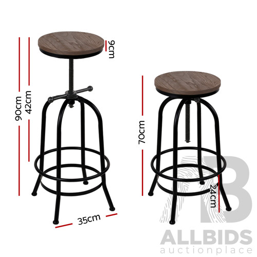 Rustic Industrial Round Bar Stool