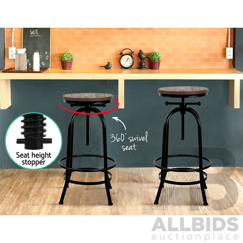 Rustic Industrial Round Bar Stool