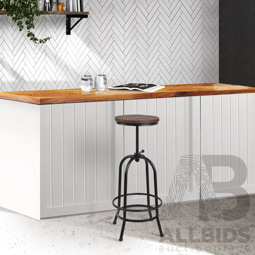 Rustic Industrial Round Bar Stool