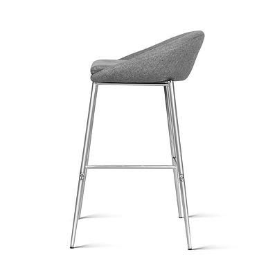 Set of 2 Fabric Bar Stool - Grey - Free Shipping