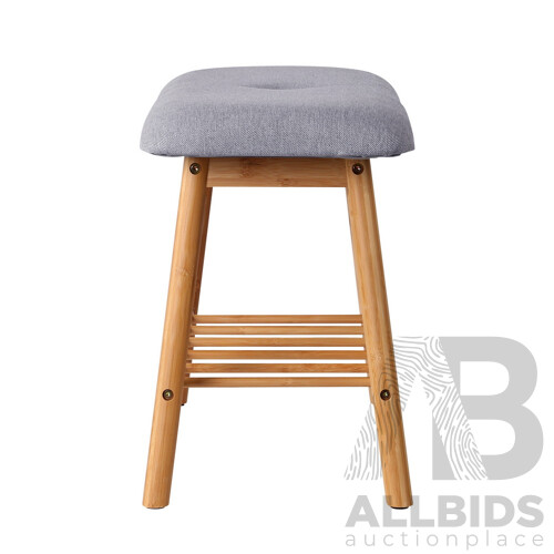 Shoe Rack Seat Bench Chair Shelf Organisers Bamboo Grey - Brand New - Free Shipping