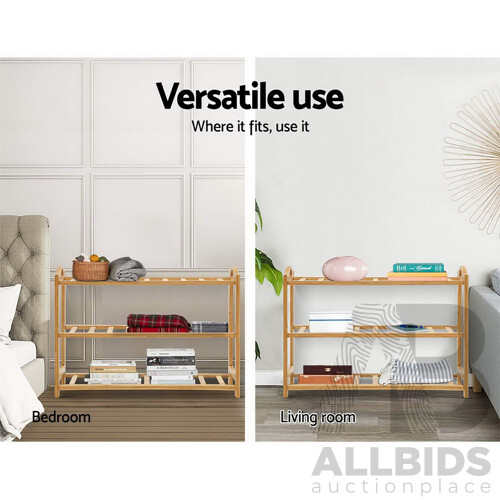 3 Tiers Bamboo Shoe Rack Storage Organiser Wooden Shelf Stand Shelves - Brand New - Free Shipping