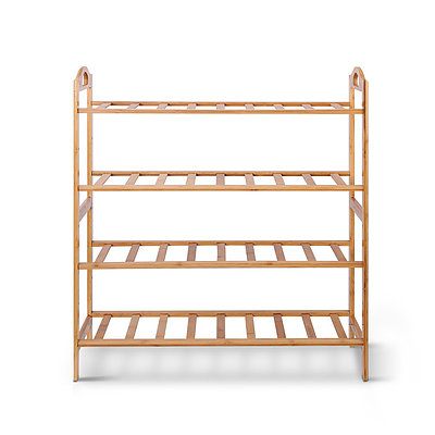 Bamboo Shoe Rack Organiser Wooden Stand Shelf 4 Tiers Shelves - Brand New - Free Shipping