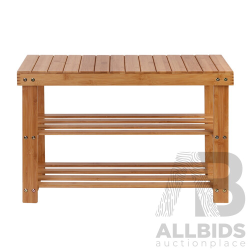 Bamboo Shoe Rack Wooden Seat Bench Organiser Shelf Stool - Brand New - Free Shipping