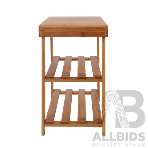 Bamboo Shoe Rack Wooden Seat Bench Organiser Shelf Stool - Brand New - Free Shipping