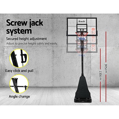 Everfit Pro Portable Basketball Stand System Ring Hoop Net Height Adjustable 3.05M - Brand New - Free Shipping