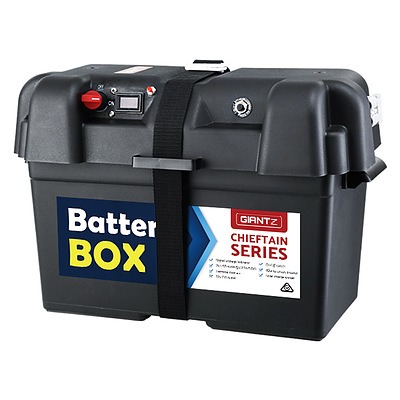 100Ah Deep Cycle Battery & Battery Box 12V AGM Marine Sealed Power Solar