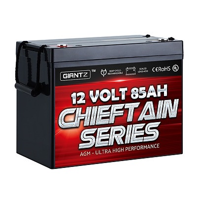 85Ah Deep Cycle Battery 12V AGM Marine Sealed Power Portable Box Solar