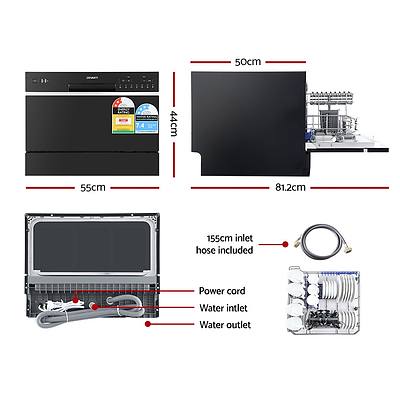 Benchtop Dishwasher 6 Place Setting Counter Bench Top Dish Washer Black - Brand New - Free Shipping