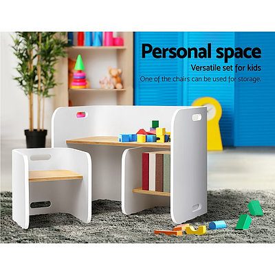Kids Table and Chair Set Study Desk Dining White