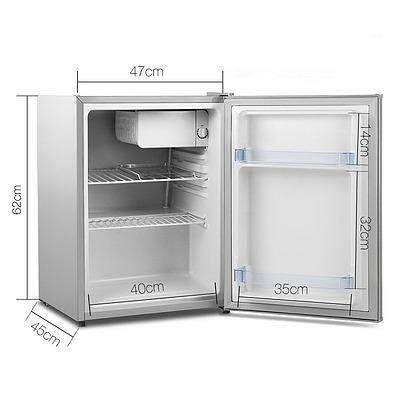 70L Portable Mini Bar Fridge - Silver - Free Shipping