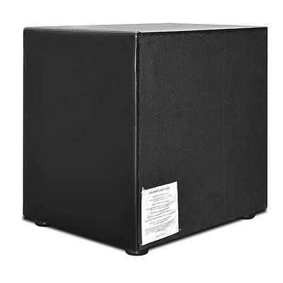 PU Leather Bedside Table 2 Drawers Black - Brand New - Free Shipping