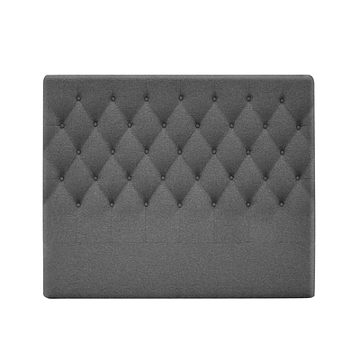 Double Size Upholstered Fabric Headboard - Dark Grey