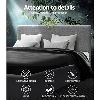 Queen Size Fabric Bed Frame Headboard- Grey - Brand New - Free Shipping