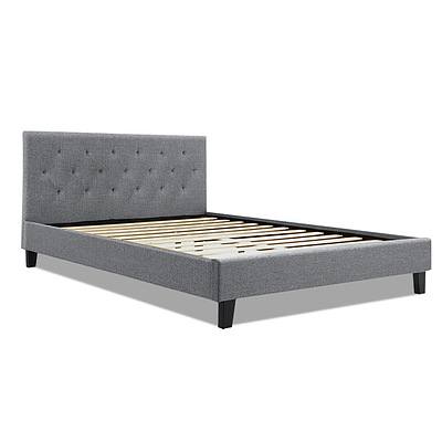 VANKE Double Size Bed Frame Base Fabric Headboard Wooden Mattress - Brand New - Free Shipping