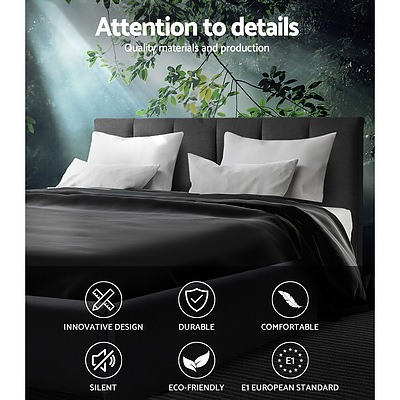 Anna Bed Frame Fabric - Charcoal Double - Brand New - Free Shipping