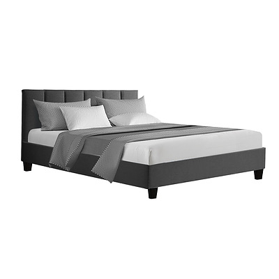 Anna Bed Frame Fabric - Charcoal Double - Brand New - Free Shipping