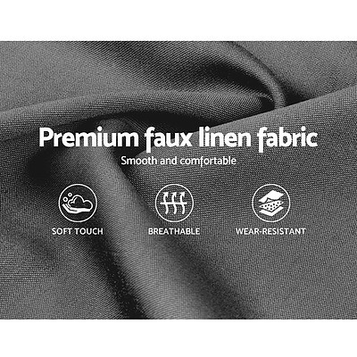 Bed Frame Single Size Mattress Base Platform Fabric Wooden Grey