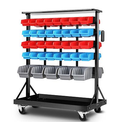 74 Bin Dual-Sided Storage Shelving Rack Organiser - Free Shipping