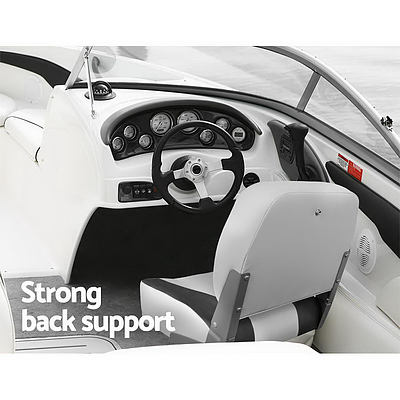 Set of 2 Folding Swivel Boat Seats - Grey - Brand New - Free Shipping