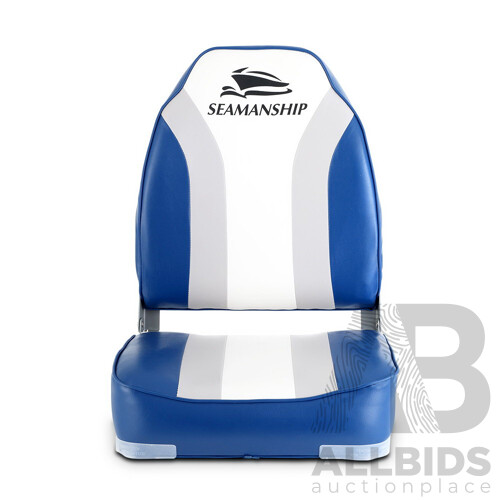 2X Folding Boat Seats Seat Marine Seating Set All Weather Swivels - Brand New - Free Shipping