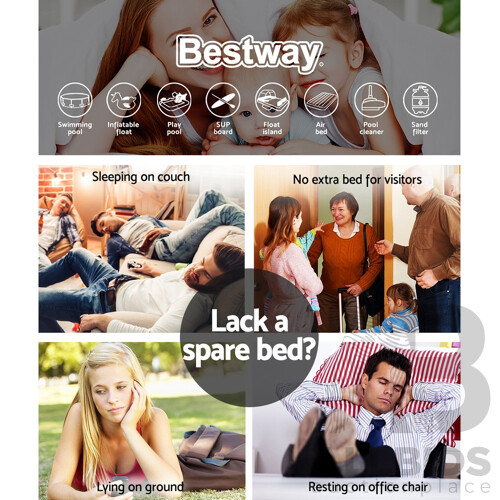 Queen Air Bed Inflatable Mattress Sleeping Mat Battery Built-in Pump - Brand New - Free Shipping