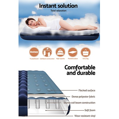 Air Bed Beds Inflatable Mattress Sleeping Camping Outdoor Single Size - Brand New - Free Shipping