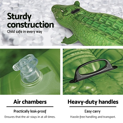 Inflatable Pool Float Crocodile Rider 168cm Pool Toy Play Pool