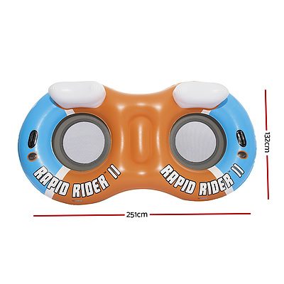 River Run 2 Inflatable Tube River Lake Pool Lounge Float Cooler Twin